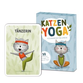 Rüsselfuchs Yoga Cards for Children - Exercise Cards Children's Yoga Picture Cards Animals - Yoga Children's Cards - Yoga Exercises from 4, 5, 6, 7 Years - Yoga Cats DIN A6 (Postcard Format)