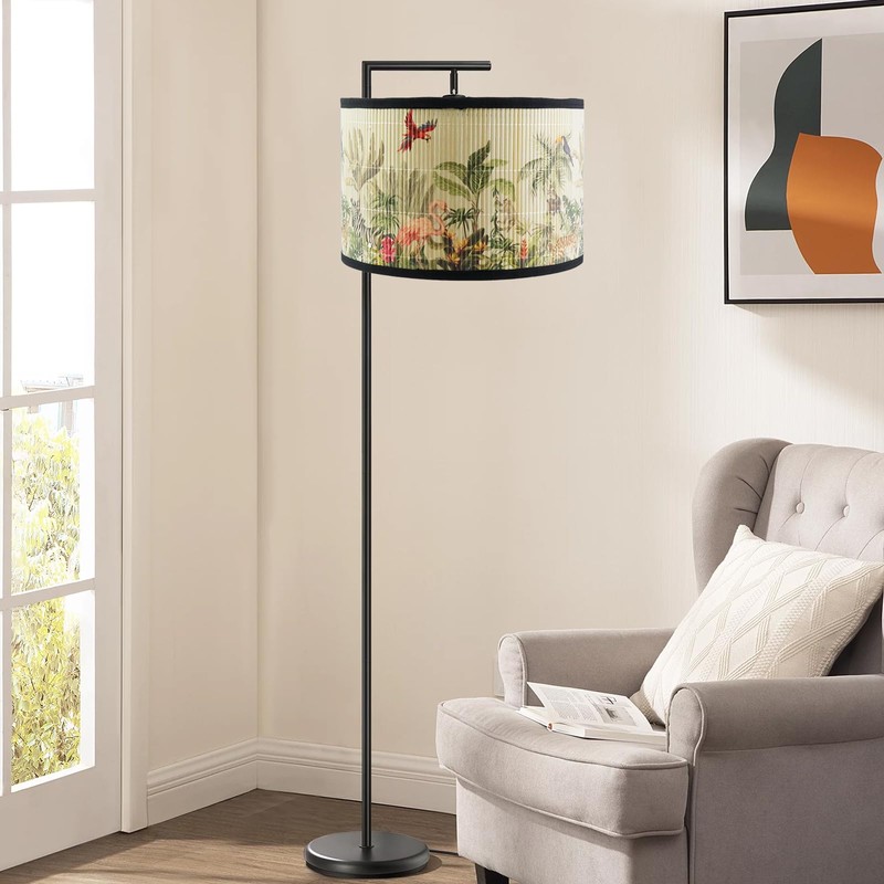 Mewutal Drum Lampshade Bird Pattern Chandelier Lamp Shade Removable Lamp