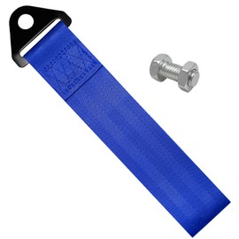 DXNQ Racing Tow Strap, Car Modification JDM Sports Bumper Decorative Traction Rope Trailer Belt, High Strength Nylon Universal Towing Strap Trailer Hook for Front or Rear Bumper (Blue)