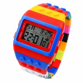 FENKOO Unisex Rainbow Digital Wristwatch for Men Women Boys,Red/Blue