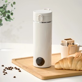 Multi-purpose Electric Heating Cup for Autumn/Winter Camping and Home Use. Features Smart Digital Displaycolor: White, capacity: 450 ml