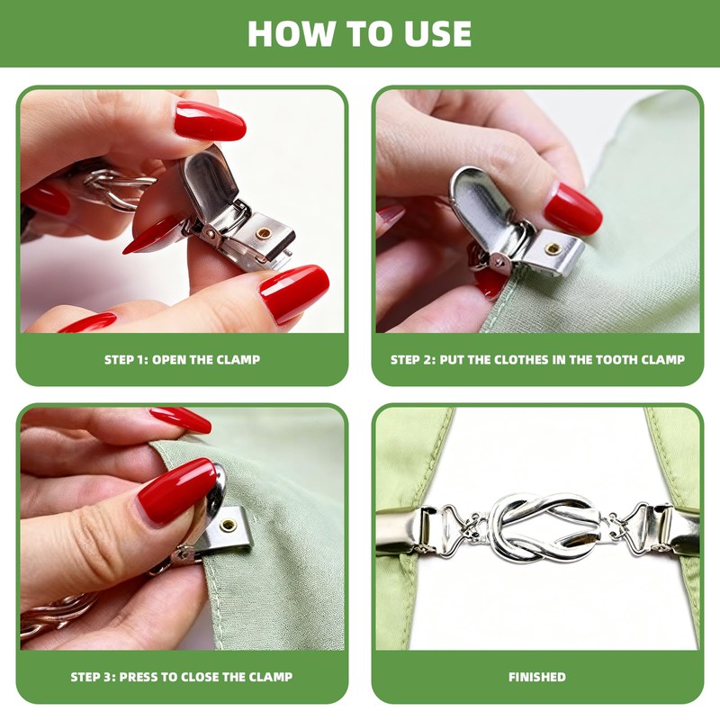 9 Pcs Vintage Cinch Clips With Tucks In Dress