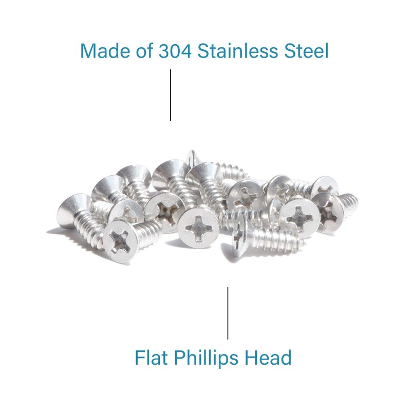 IMScrews 50pcs #14 x 3/4" (19mm) Stainless Flat Head Phillips