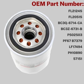 2PCS FL2124S Oil filter Fits for 2011-2024 Ford F250 F350 F450 F550 F650 F750 6.7L Powerstroke Diesel Engine Replaces FL2051S BC3Z-6731-B BC3Q-6714-CA