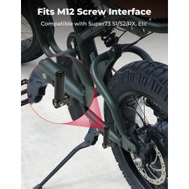 KEMIMOTO Folding Foot Pegs Compatible with Super 73 S1/S2/RX/R/Z/ZX with Bracket CNC Aluminum Foldable 90 Degree Foot Rest Pedals M12 Electric Motorbike Passenger Footpegs for EBike Super73