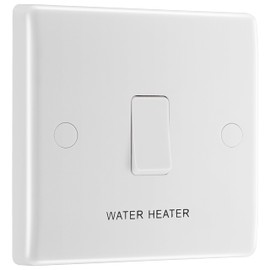 20 Amp DP Switch Water Heater c/w Neon & Flex Outlet - Nexus - White