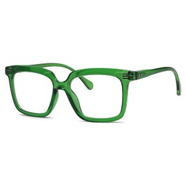 Eyekepper Square Reading Glasses for Women Large Frame Readers - Green +2.00
