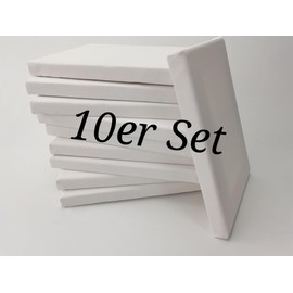 Canvas on Stretcher Frame Cotton 300 g/m² 10 x 10 cm to 40 x 40 cm (10 x 10 cm) Pack of 10