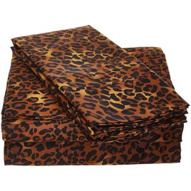 Ready To Rest RV Short Queen(60x75) Sheet Set 4 Pcs - Leopard Print, Fits Upto 15 inch Deep Mattress, RV Camper Bunk Sheets, Ultra-Soft Microfiber, for Your Travel Trailers Bedding