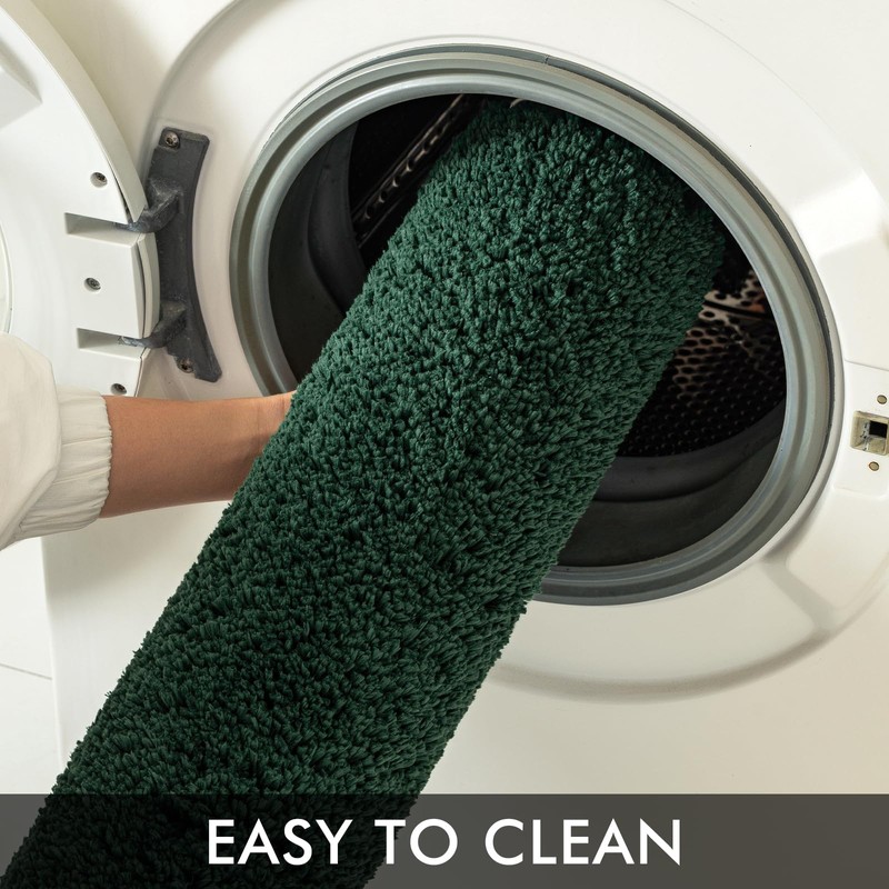 MIULEE Christmas Dark Green 3 Pieces Bathroom Rugs and Mats