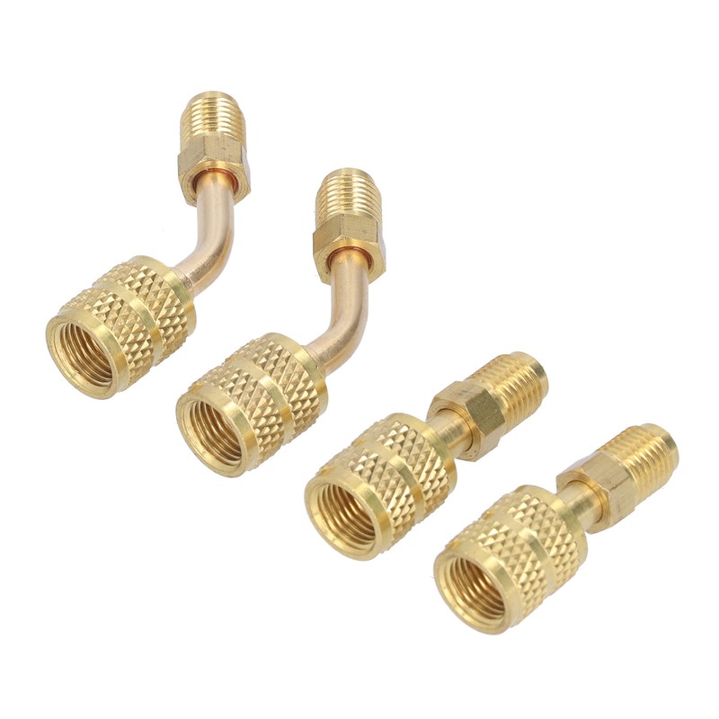 4Pcs 1/4SAE to 5/16SAE Conversion Head Refrigerant Charging Adapter for
