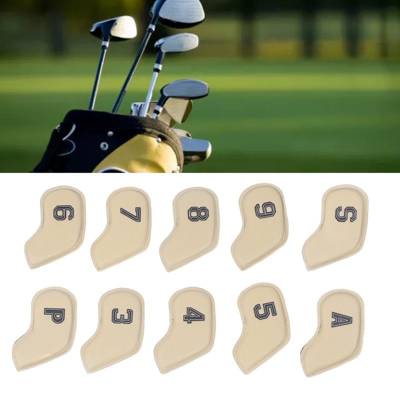 10PCS Golf Head Protective Covers Waterproof PU Material Golf Putter