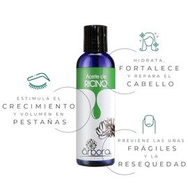 Árbora Pack 2 Aceites de Ricino | Apoya Crecimiento de Pestañas, Hidrata la Piel, Fortalece tus Uñas y Restaura tu Cabello | 100% Puro | Contiene Vita