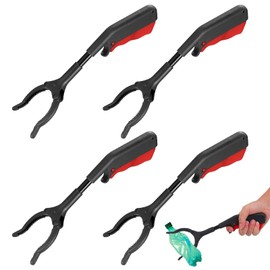 Pack of 4 Grippers for Seniors, Rubbish Grabber Children's Grabber 28 cm Portable Rubbish Tongs, Recycling Tongs, Multifunctional Grabber for Waste for Mobile Use in Everyday Use, Item Recycling