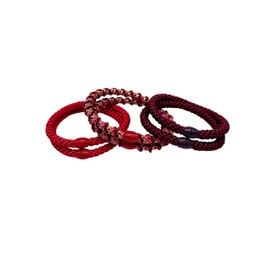 KKNEKKI L'ORIGINAL Haargummis, elastisch, geflochten, mehrfarbig (Bordeaux), 6 Stück