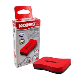 Kores - Borrador magnético rojo para pizarrón blanca para escuela, oficina y hogar, toallita seca, forma ligera y ergonómica, 110 x 55 x 20 mm, paquete de 1