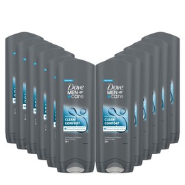 Dove Men+Care 3-in-1 Shower Gel Clean Comfort Shower Bath for Body, Face and Hair with 24 Hours Care Effect, 250 ml, Pack of 12