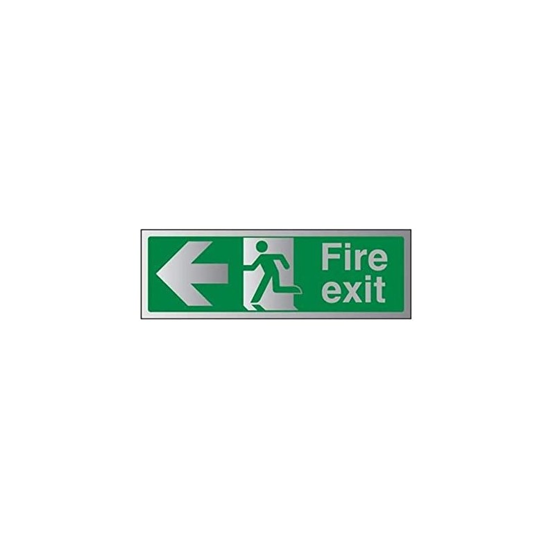 VSafety Fire Exit-Fire Exit Arrow Left Sign - 300mm x