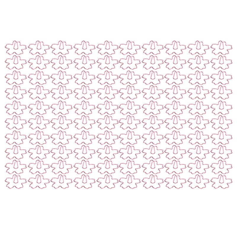 100pcs Sakura Shape Paper Clips Increased Slip Resistance Plating Process