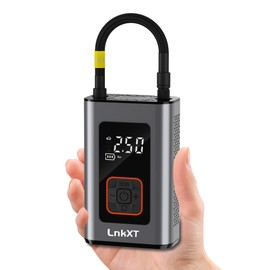 LnkXT Tire Inflator Portable Air Compressor, 150PSI Cordless Air Pump with Digital Pressure Gauge, Durable Metal Body, Auto Shut-Off and Built-in LED Light,for Car, Motorcycle, Bicycle& Sports Balls