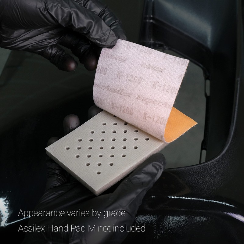 Super Assilex Flexible Sanding Sheets, Orange K-1200, Hook & Loop,