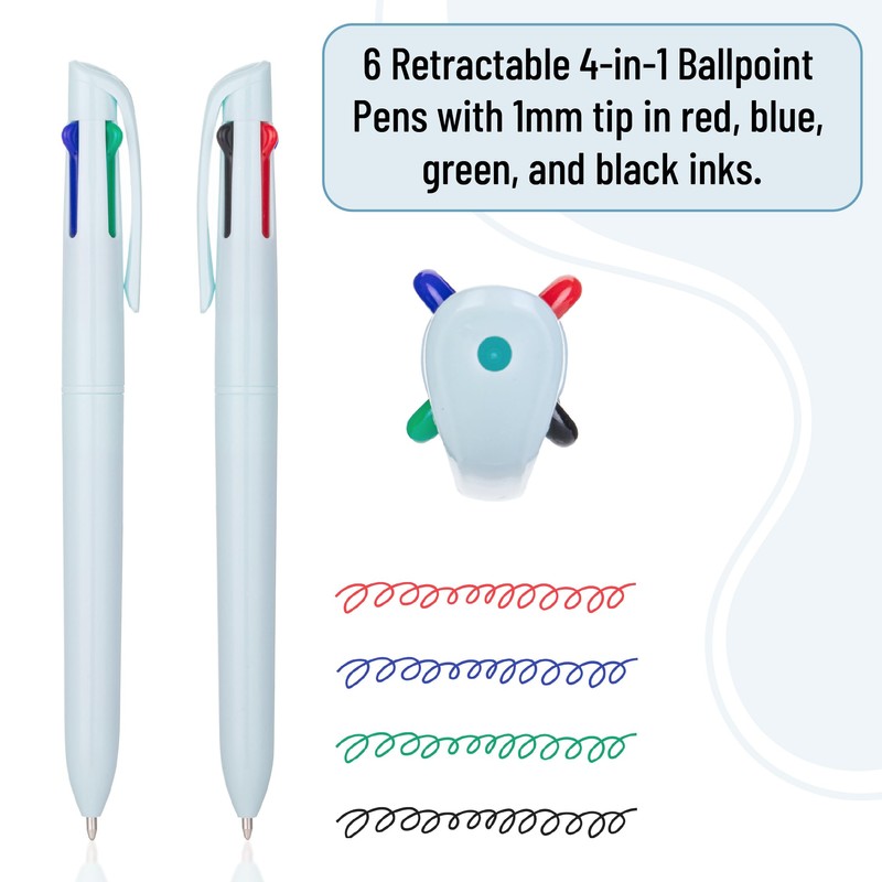 Mr. Pen- Ballpoint Multicolor Pen in One, 4-in-1, 6 Pack,