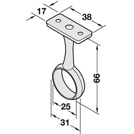 2 x 25mm Chrome Clothes Rail Centre Bars