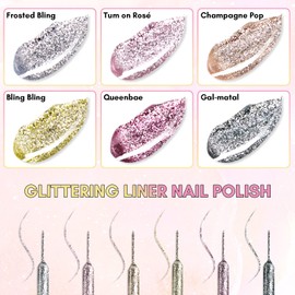 Makartt Gel Nail Polish Liner Set 8ML, 2 Color Nail Art Polish White Black for French Tip Swirl Draw Nail Soak Off UV Curing Built Thin Brush Manicure Set For Salon DIY