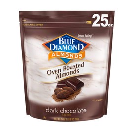 Blue Diamond Almonds, Oven Roasted Dark Chocolate Flavored Snack Nuts, Plant-Based Protein and Fiber, Perfect for Events, Holidays, Parties, and Lunch, Guilt-Free Snacking with Real Cocoa, 25 Oz Resealable Bag (Pack of 1)
