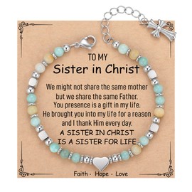 TONY & SANDY Christian Gifts for Women, Religious Gifts for Women, Cross Bracelet Jewelry, Easter Basket Stuffers for Teens Adults, Faith Confirmation Baptism Birthday Gifts for Women