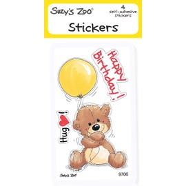 Suzy's Zoo Stickers 4-Pack, "Happy Birthday Bear" 10124