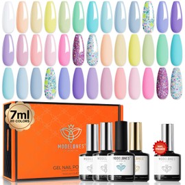 Modelones UV Nagellack Set 20 Farben mit Base & Top Coat Sommer