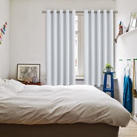 BGment Room Darkening Curtains 63 Inches Long - Grommet Thermal Insulated Drapes Window Treatment Curtains for Bedroom, 2 Panels, 70 x 63 Inch, Greyish White