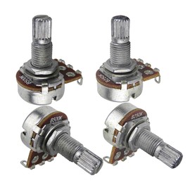 FLEOR 4pcs Small Size Guitar Pots 18mm Split Shaft B250K Potentiometers Linear Taper