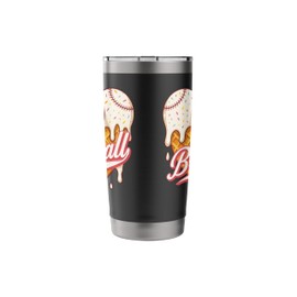 Baseball Ice Cream Dripping Baseball Player Drip Glove Sport Stainless Steel Insulated Tumbler