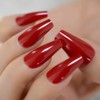 Gorgeous Red Press on Ballet False Nails Long Ruby-red Coffin