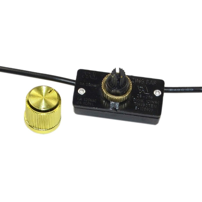 HQRP Incandescent Rotary Dimmer Light Lamp Switch 6A 125V +