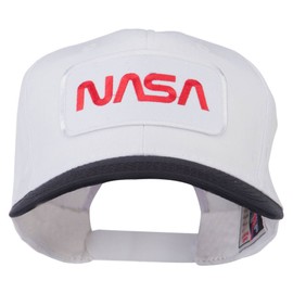 NASA Patched Two Tone Pro Style Cap - Black White OSFM