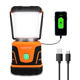 LED Camping Lantern Rechargeable,2200LM,4 Light Modes,4800mAh Power Bank,Perfect Lantern Flashlight for Power Outages, Emergency,Hurricane,IP44 Waterproof,Portable Light for Hiking ,USB Cable Included