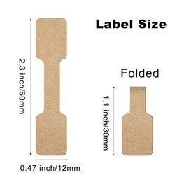 500 Pack Price Tags, Small Price Stickers, Self-Adhesive Pricing Stickers for Jewelry, Necklace, Bracelet (Kraft, 1 Roll)