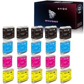 Wolfgray 20PK LC51 Compatible LC51BK LC51C LC51M LC51Y Ink Cartridge for Brother MFC 230C 240C 350C 3360C 440CN 465CN 5460CN 5860CN 665CW 685CW 845CW 885CW DCP 130C 330C 350C IntelliFax 1360 Printer
