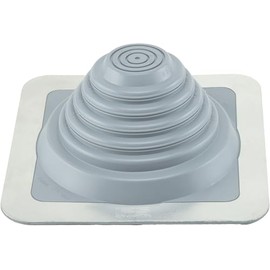 Water-Tite 81455 #3 Metal Roof Flashing, 8-by-8-Inch Square Base with EPDM Rubber Collar, For 0" to 5-3/4" Vent Pipes, Gray