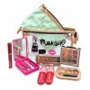 Kit De Maquillaje 2 Cosmetiquera Brochas Sombras Gloss Blush