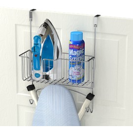 Simple Houseware Over-The-Door/Wall-Mount Ironing Board Holder, Chrome