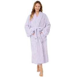 MIZZEO Microfiber Robes for Women-Lilic (L/XL), Cozy Soft Warm Plush Women Robe Plush Long Bathrobe