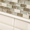 Jeffrey Court Bellagio Pebble Brown/Tan Brick Interlocking Mixed Glass Marble
