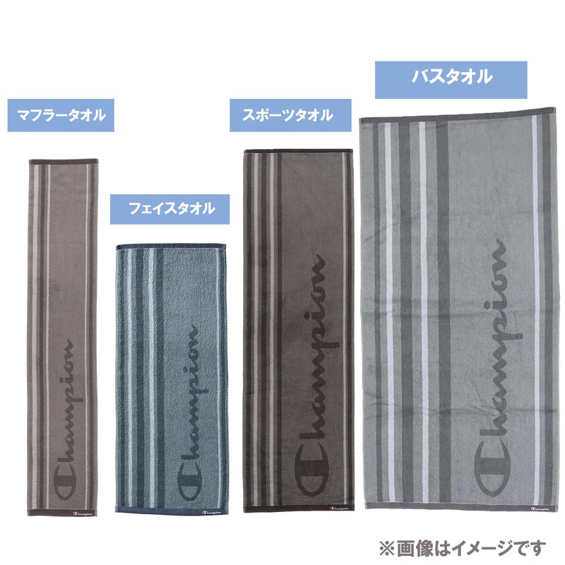 Marushin Champion 5065021100 Sports Towel, Champion Logo Colors, Gray, 100%