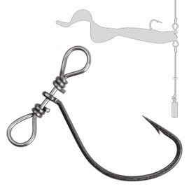 Drop Shot Fishing Hooks, 50/100pcs Spin Shot Drop Shot Hook in-line Drop Shot Rig and Swivel High Carbon Steel Worm Hooks for Bass Perch Carp Catfish