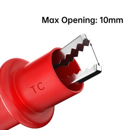 Peakelect - 4 pinzas de cocodrilo aisladas eléctricas de cocodrilo con carcasa de PVC para multímetro, sonda de medidor de plomo de prueba rojo y negro