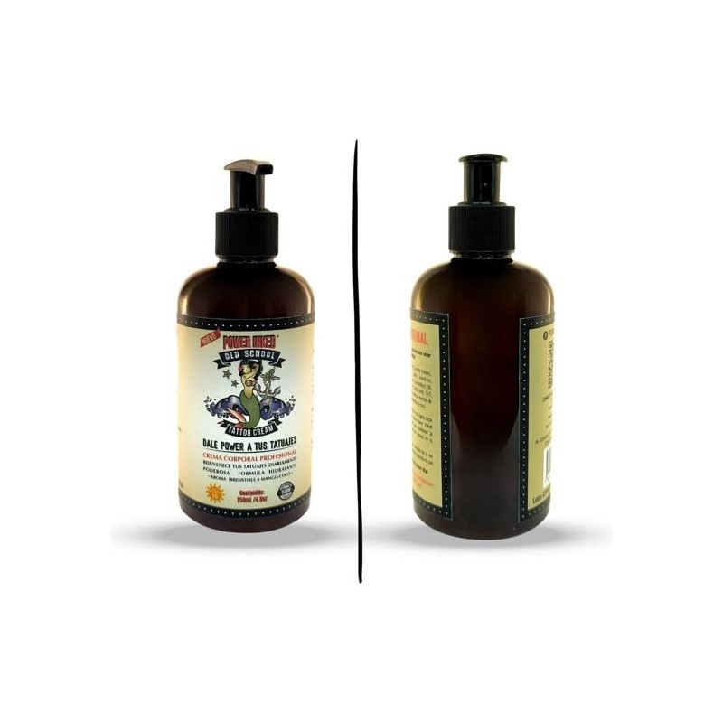 crema liquida para todo el cuerpo con tatuaje power inked
